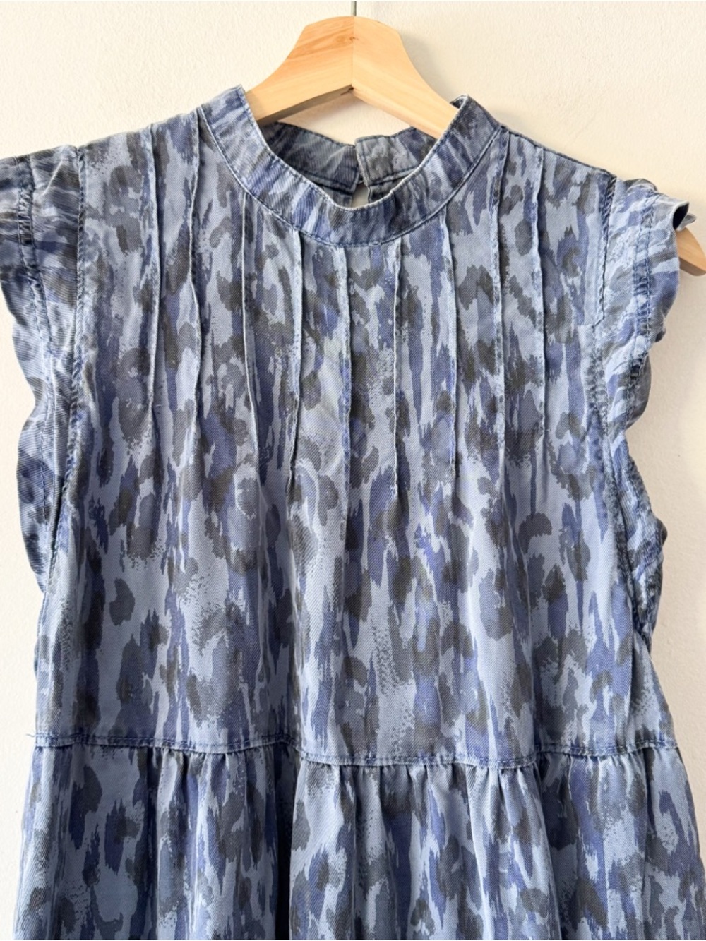 Anthropology Jenee Tiered Blue Printed Dress Size S - Picture 3 of 10